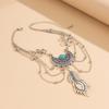 Bohemian Style Wide Irregular Open Bangle Tassel Exaggerated Bracelet Cute Metal Arm Chain  Gift