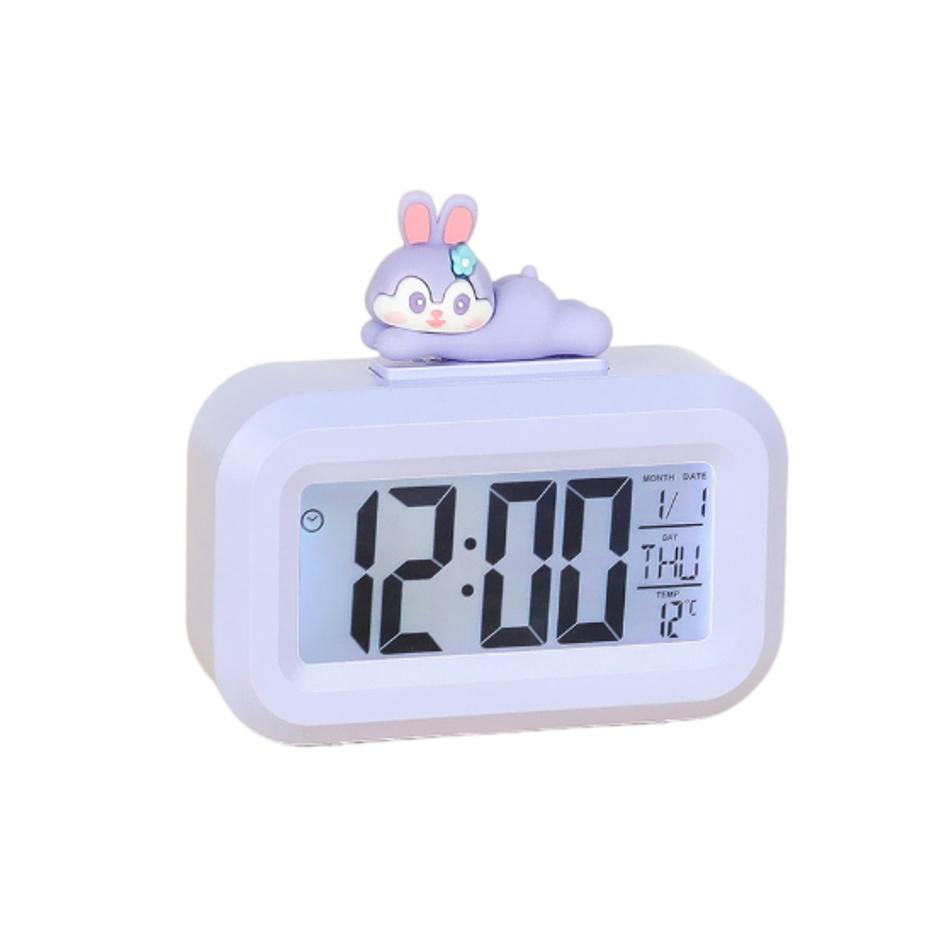 Ceas digital LED Kawaii drăguț Roma decor desen animat porc ceas deșteptător cu lumină de noapte cameră drăguț ceas dormitor noptieră ornamente