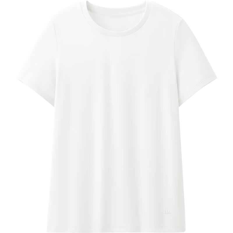 Beneunder Women's Cotton Short-Sleeve Shoulder-Fit Crewneck T-Shirt