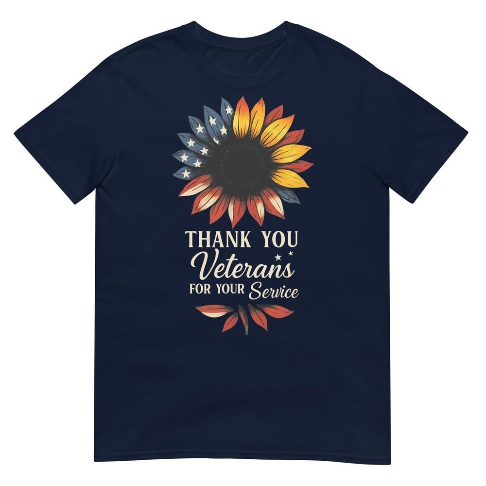 Thank You Veterans Sunflower Military Veterans Day Tribute Tshirt S