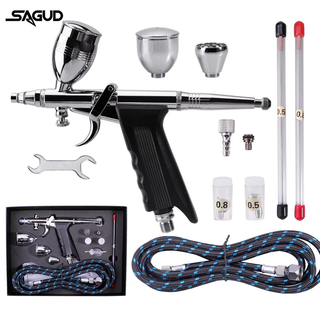 Professional Airbrush Kit 0.3/0.5/0.8mm Nozzle Needle Accessories Suitable for Nail Art Tattoo Car Model Spray Painting