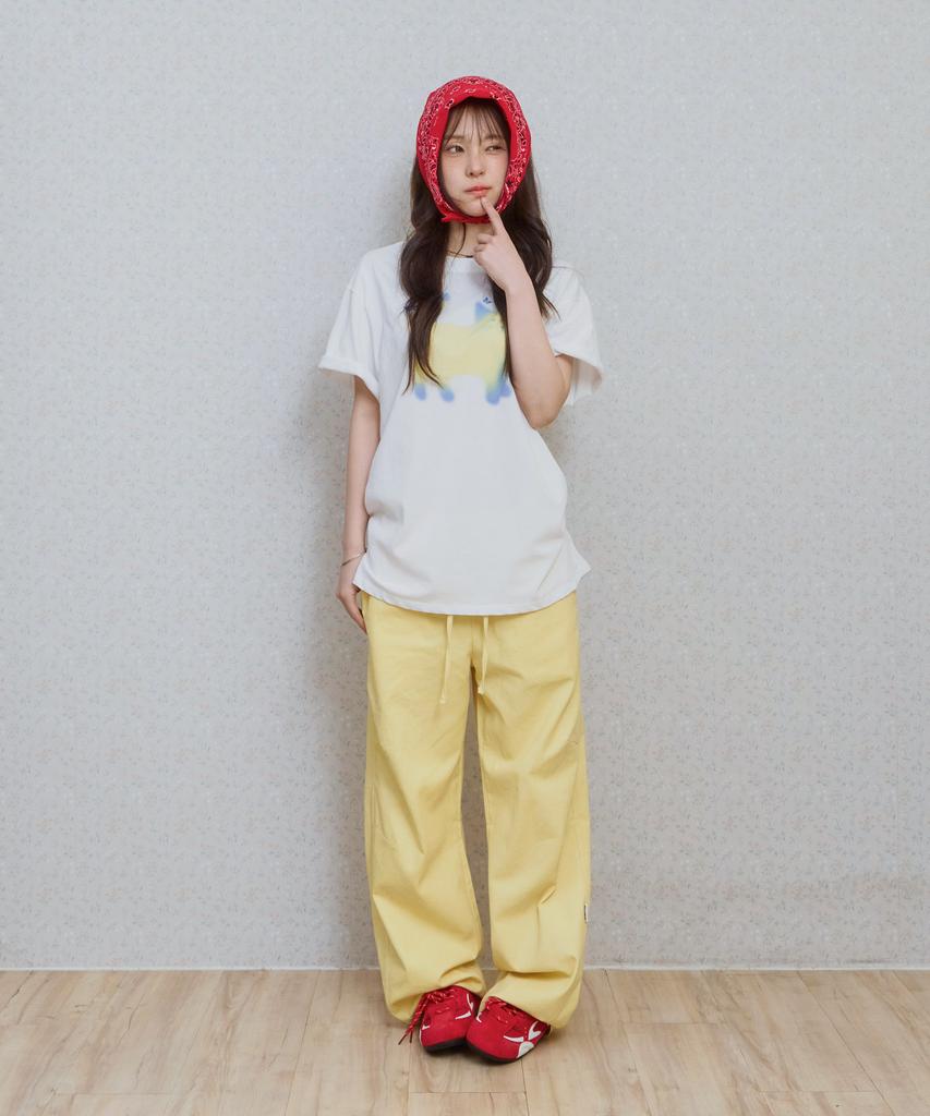 KIJIKO Ke613. Move Pigment Wide Pants Yellow