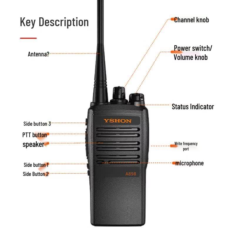 Yixin A898 4W Analog Walkie-Talkie (CN version)
