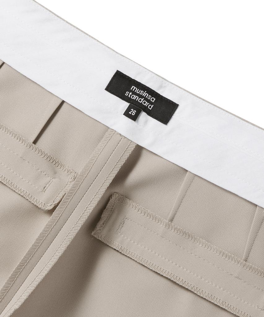 MUSINSA STANDARD WOMAN Women'S Fluid Side Line Semi-Wide Slacks [Beige]