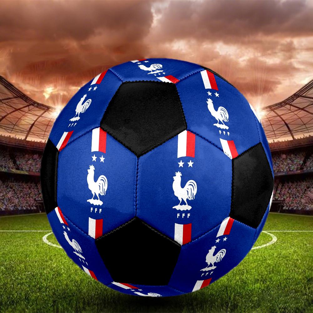 Pallone Calcio a 5 FFF Francia Colorato Cucito a Macchina PVC Misura 5 Pronto per Allenamento di Squadra Competizione Resistente Alta Rimbalzabilità Fantastico Regalo Sportivo