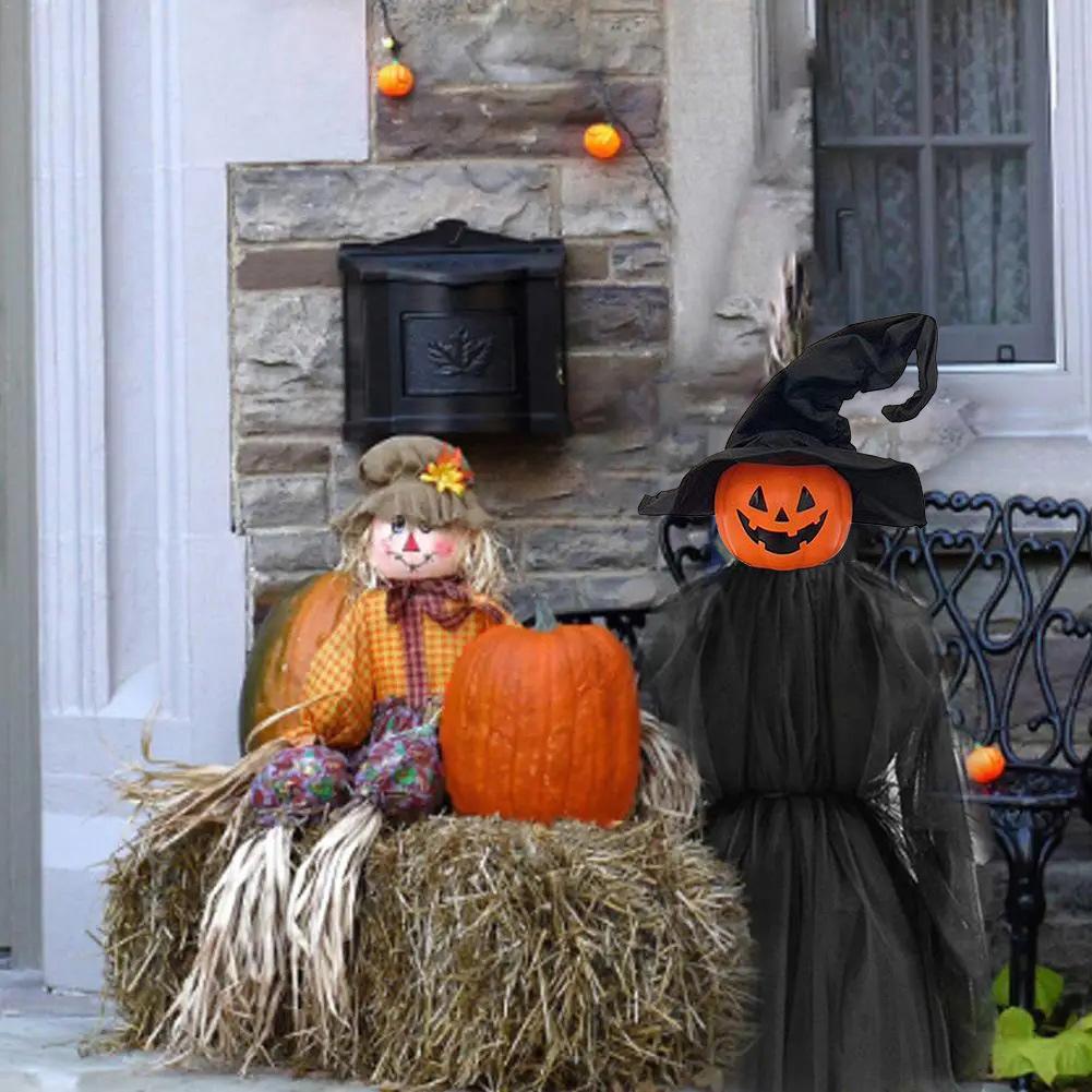Halloween Holding Hands Witches Pumpkin Witches Light Up Witches With Scary Screaming Voice For Outdoor Decor