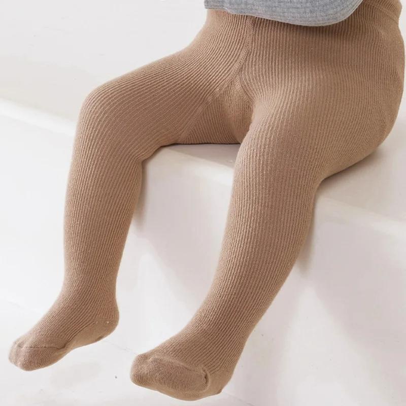 Autumn Baby Tights with Straps Knitted Cotton Toddler Suspender Trousers Kids Pantyhose Infant Overalls for Girls Boys Leggings