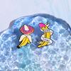 Unique Stylish And Fruit Themed Alloy Brooches With Colorful Strawberry And Banana Patterns For Accessories Trendy