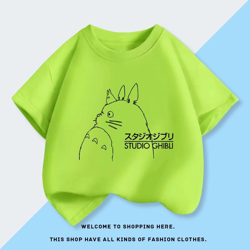 T-Shirt Muster Kleidung Mode Totoro Studio Studio Ghibli Niedliches Anime T-Shirt Damen Harajuku Kinderkleidung