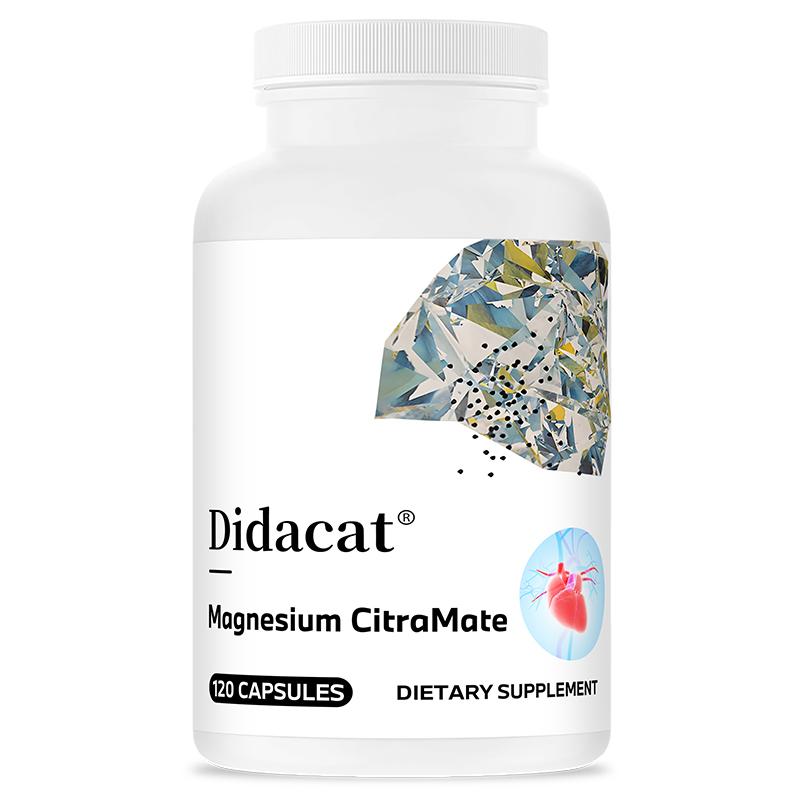 Magnesium CitraMate 120 Capsules Premium Mineral Supplement for Heart Support 120PCS