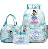 3Pcs/set Anime Demon Hunters Printed Backpack Handbag Pencil Case for Teenager Student Bookbag Schoolbag Women Large Capacity Waterproof Bag