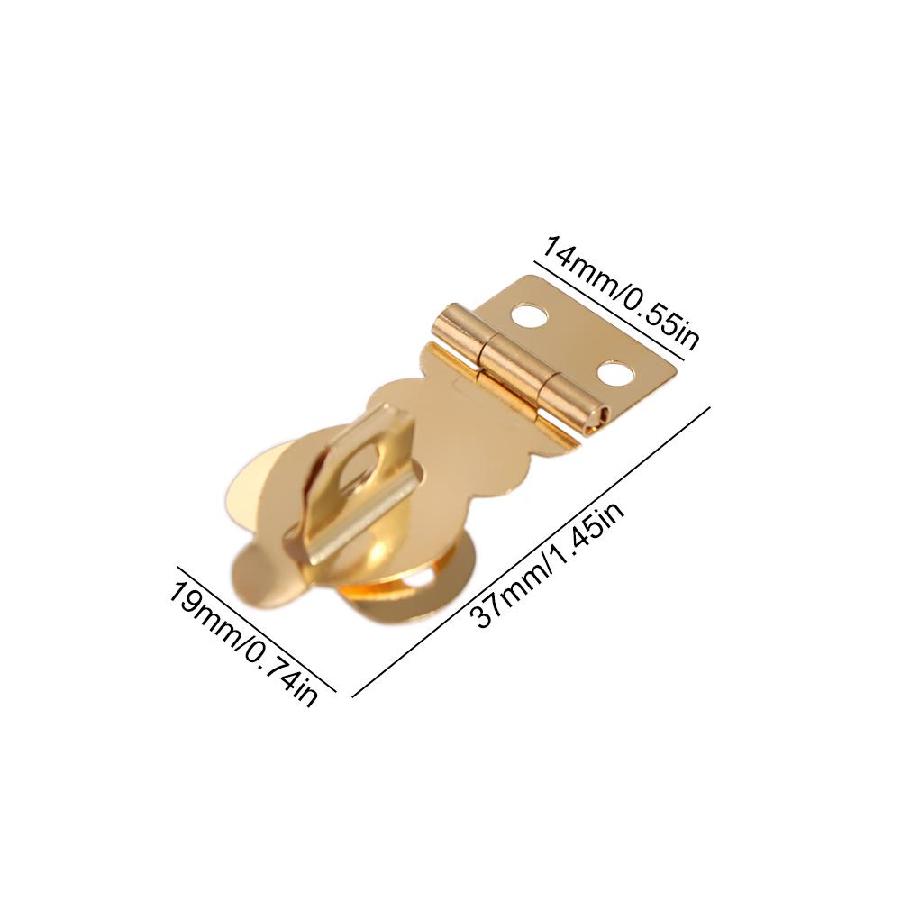 6pcs Catch Clasp Box Buckle with Screws Brass Clasp Durable Brass Padlock Hasp  Jewelry Box