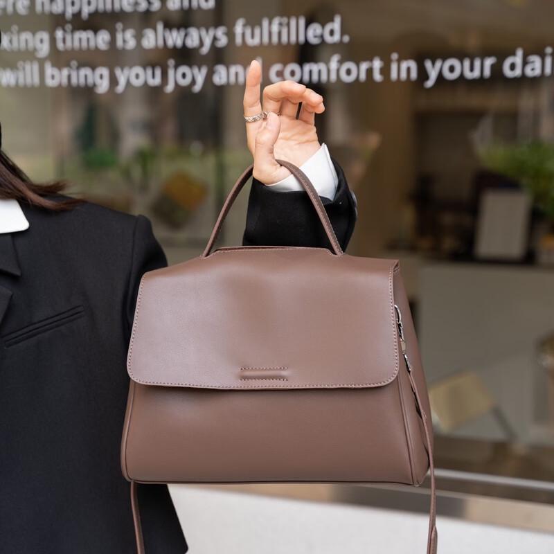 Women's Soft Cowhide Leather Tote Crossbody Bag