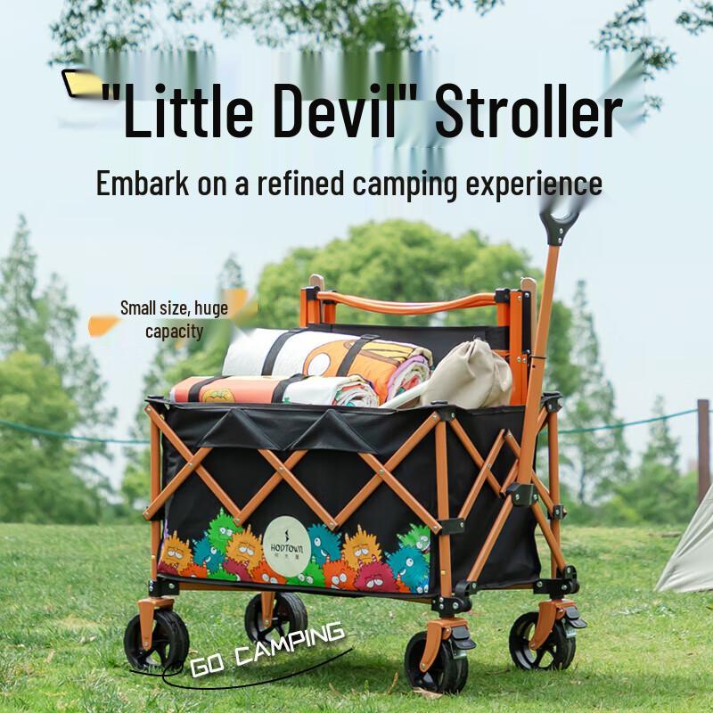 HEDAWU 100L Outdoor Folding Utility Wagon with Brakes