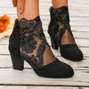 New Women's Lace Heeled Shoes Fashion Mesh Ladies Roman Sandals Breathable Ladies Shoes Elegant Ladies Pumps Sandalias De Tacón