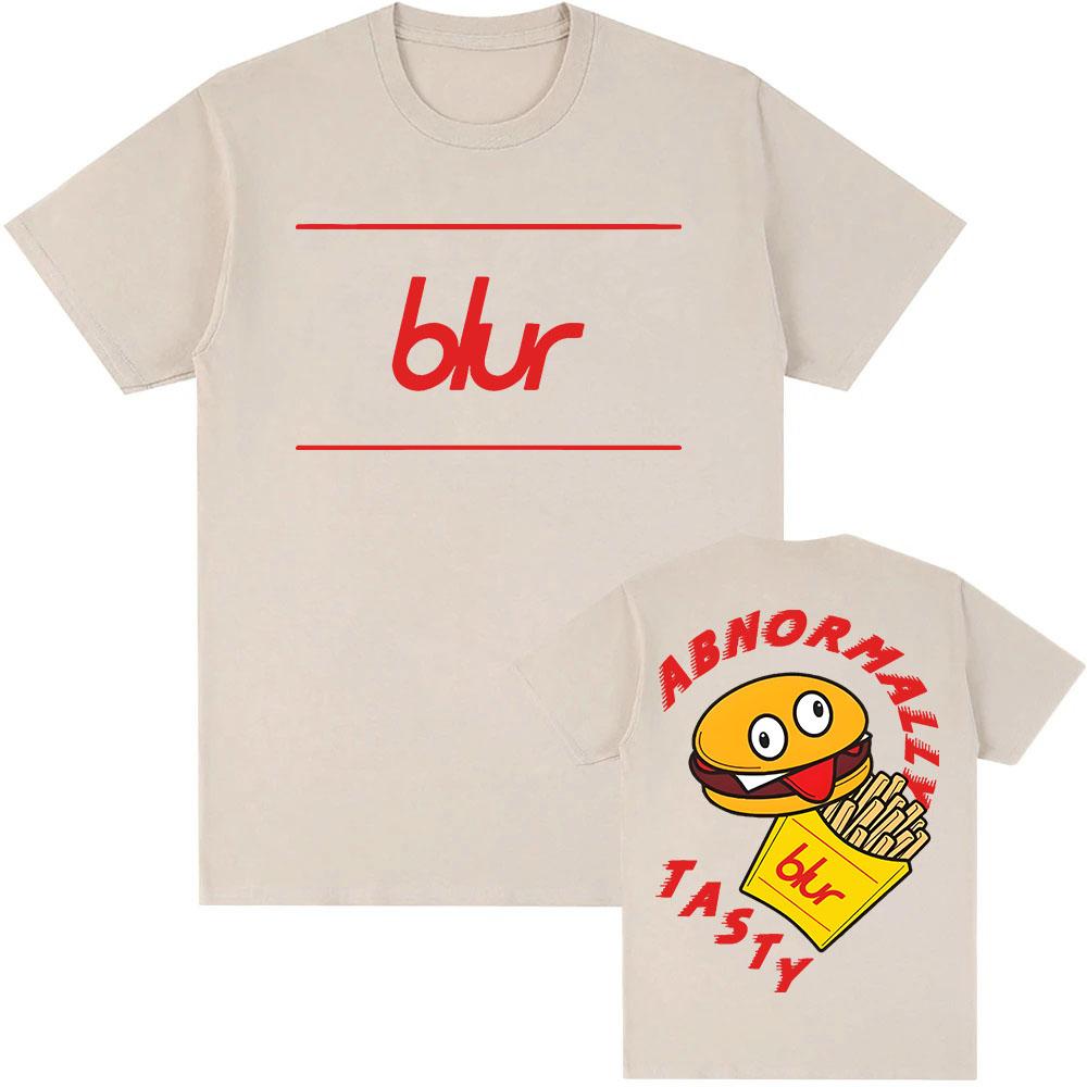 Blur Dan Abnormal Tričko Bavlna Krátký Rukáv Pánské Dámské Trička Unisex Streetwear Vtipné Kreslené Hamburgery a Hranolky Tričko