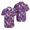 Disney 2025 Nová Halloweenská Kolekce Léto Mickey Anime 3D Tištěná Pánská Límcová Krátký Rukáv Slim Fit Havajská Košile Y2k