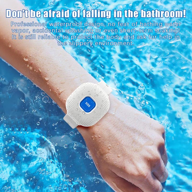 Waterproof Tuya Smart Wifi Safety Sos Bracelet Emergency Alert Sos Watch Elderly Fall Alarm Sos Call Panic Button