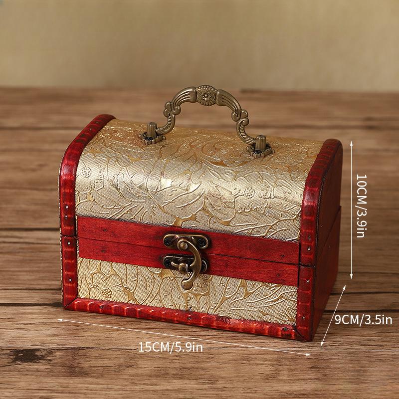 Hölzerne Schmuckschatullen Handgefertigte Dekorative Schatz-Kästchen Aufbewahrungs-Organizer Holzhalter Etui Box für Ring Ohrring Halskette Andenken Zeremonie
