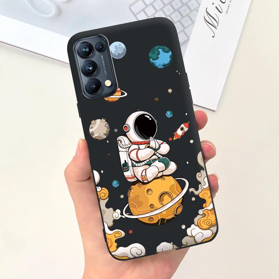 For OPPO Reno5 Pro 5G 4G Reno5 Phone Case Reno 5 5Pro CPH2201 CPH2145 Cute Cat Cartoon Candy Color Soft Silicone TPU Back Cover