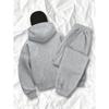 Hooded Zip-Up Sweatshirt and Jogger Set | Double-Neck Design with Dragon Emblem, Elastic Waistband, and Drawstring Pants Comfortable Clothing