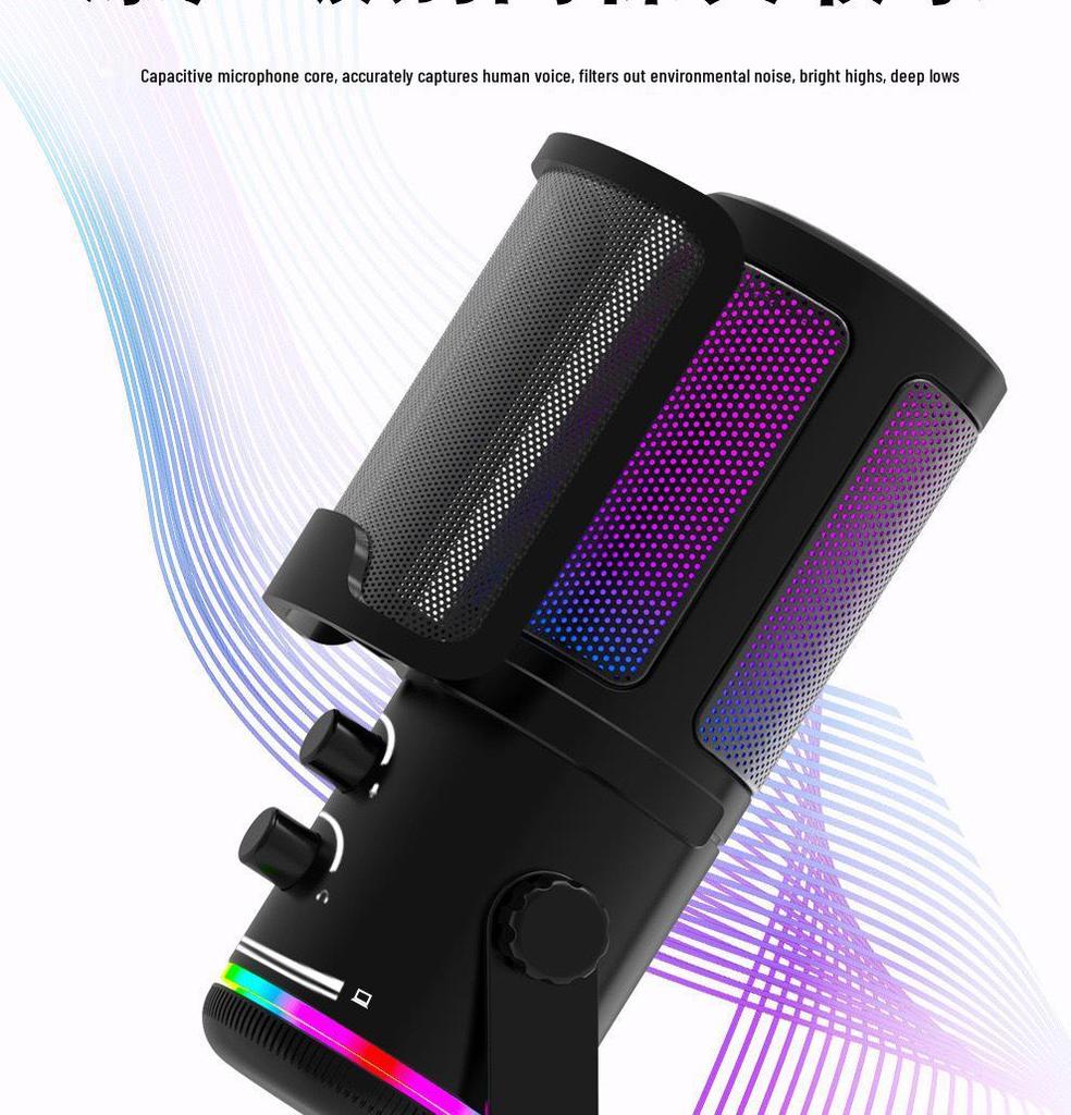 M16 RGB Esports USB Microphone for Mobile, Recording, and Live Streaming