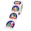 500 Pieces/Roll Gift Box Packing Labels Stickers Paper Christmas Themed Santa Claus Stickers Paper DIY Round Decal