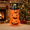 Inflatable Pumpkin Stack with Witch Hat Self-Righting for Entryway, Party Areas