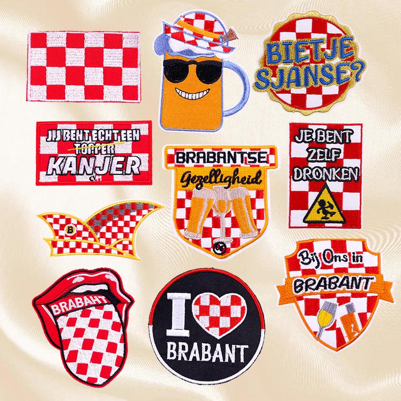 10pcs /Set Netherland Brabant Emblem Iron On Embroidered Patches For Clothes Uniform Diy Carnival For Netherland Embroidery Patch 