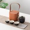 Business Gifts Travel Tea Set Kuaike Cup One Pot Three Cups Portable Cover Bowl Small Set Outdoor High-end Kung Fu Set