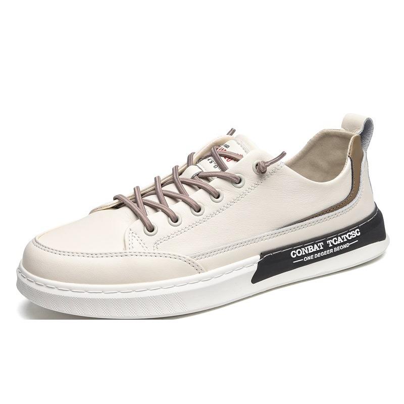 Autumn new men's shoes leather breathable little white shoes men's fashion trend versatile sports and leisure board shoes
