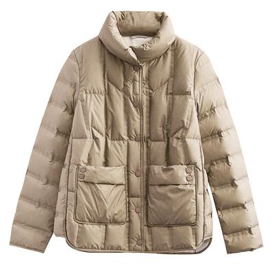 Winter Women 90% White Duck Down Coat Casual Light Puffer Jacket Female Short Single Breasted Warm Parkers