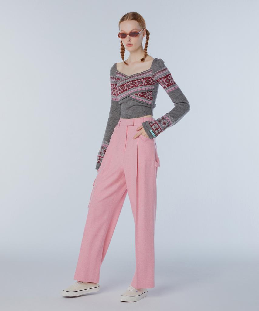 INSTANTFUNK Wool Cargo Slacks - Pink