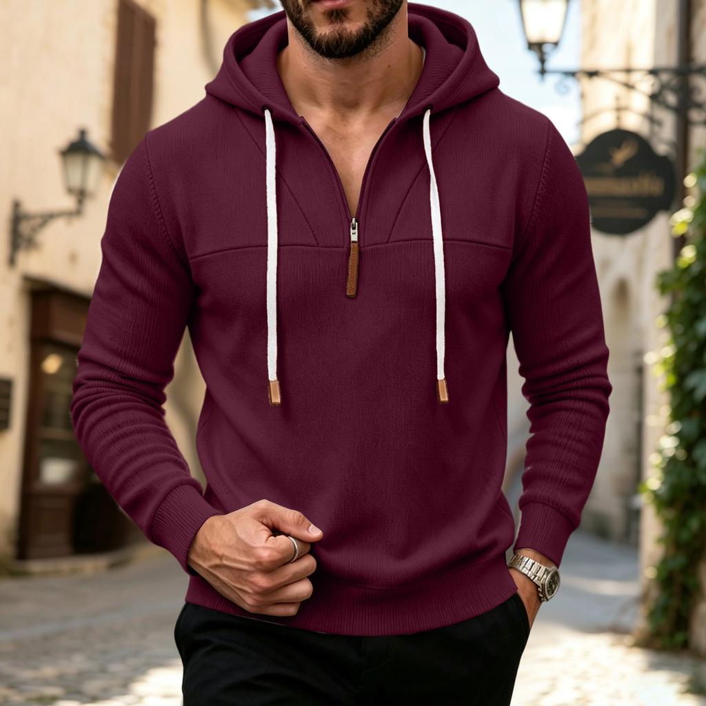 Men's Color Pullover Hoodie Sweatshirt for Casual Daily Wear