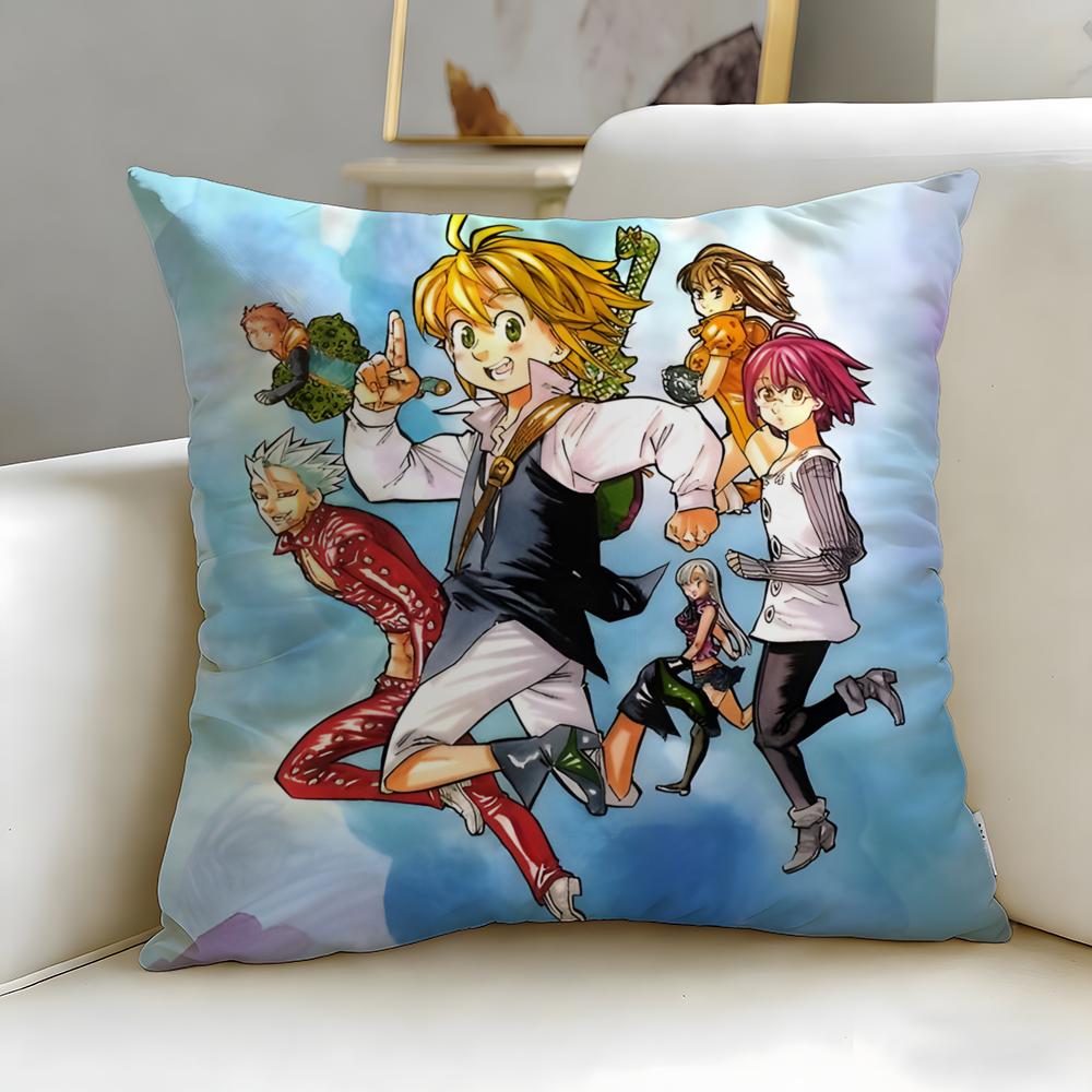 classic anime The Seven Deadly Sins Cushion Cover Soft  EasyWash Pillow Case  Versatile for Couch Bed Travel and Office