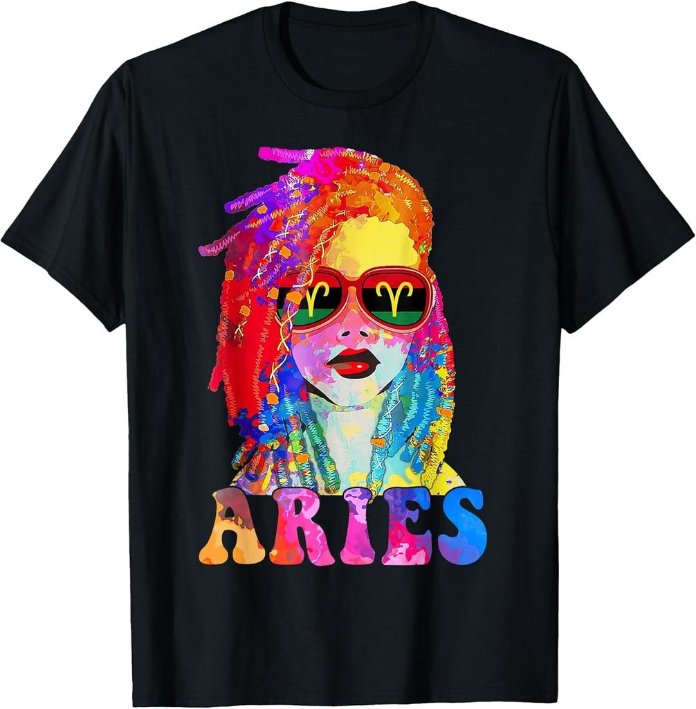NEW LIMITED! Aries Loc'd Woman Black Queen Art Zodiac Birthday Tee - MADE IN USA