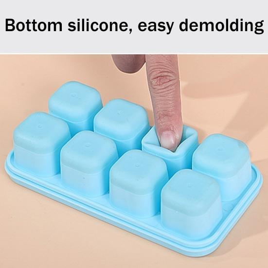 Eiswürfelform mit Deckel Stapelbare Eiswürfelformen für Gefrierschrank Ein-Klick-Entriegelung Versiegelter Eiswürfelbereiter für den Heimgebrauch