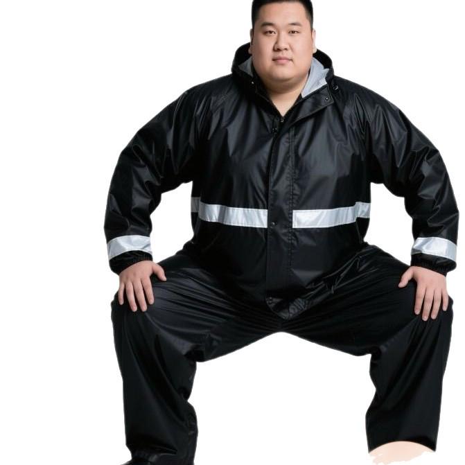 Extra Große Übergröße Doppellagiger Regenmantel & Hosen Set für Männer & Frauen - Radfahren und Takeaway Arbeitsschutz, Geteiltes Ganzkörper mit Doppelkrempe.