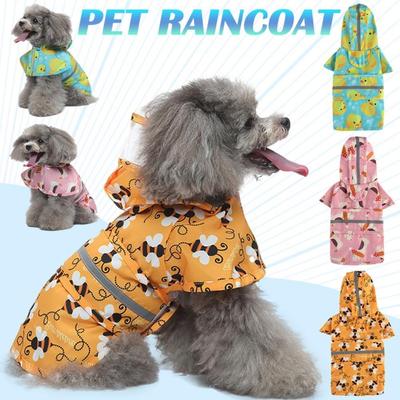 Tuta impermeabile impermeabile per cani da compagnia Cappotto antipioggia riflettente Protezione solare Giacca da esterno per cuccioli di cane di piccola taglia