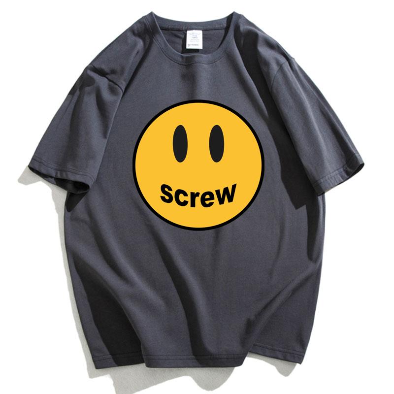 Drew Smile Emoji Funny Print Tees 40S 