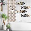Indoor Outdoor Wall Decor 4Pcs Wooden Fish Decor, Rustic Farmhouse Ocean Art, Vintage Beach Style Decoration Nautical Coastal Theme for Home