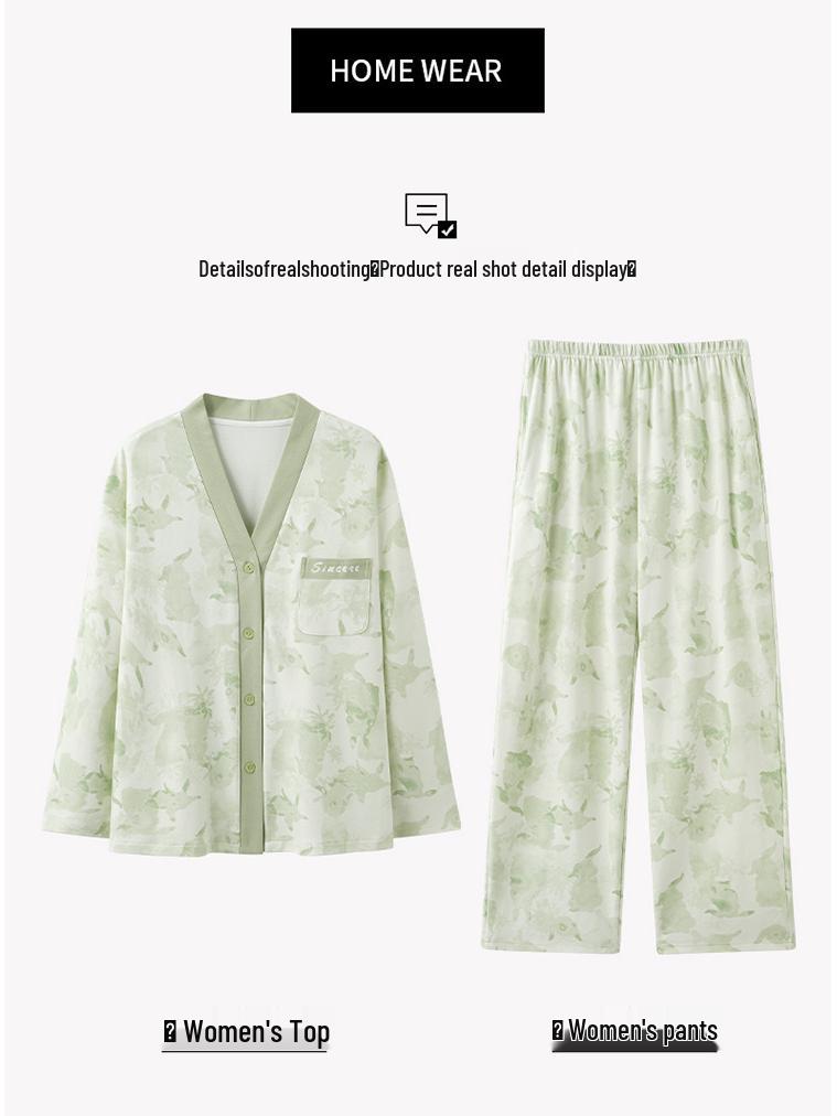 2025 New Pure Cotton Women's Pajama Set: Long Sleeve Cartoon Design for Spring & Autumn