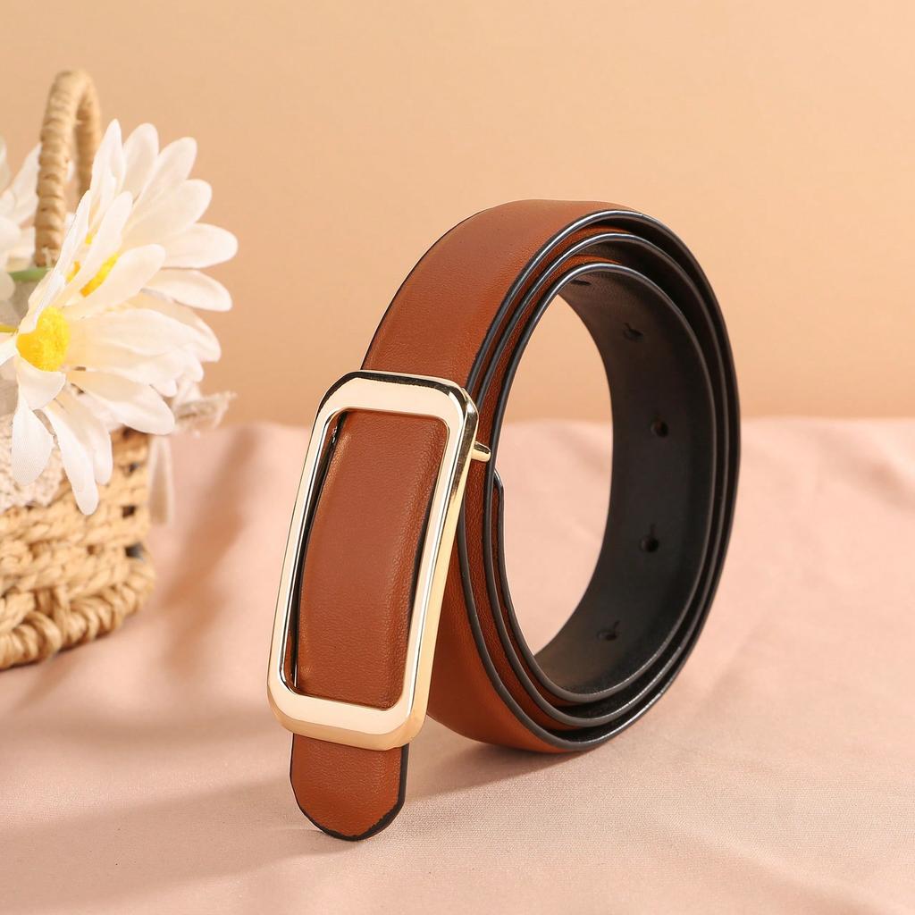 Trousers Belt Women's Jeans Versatile Fashion Literary ins Trend Double Sided Belt Retro Brown Practical Belt
