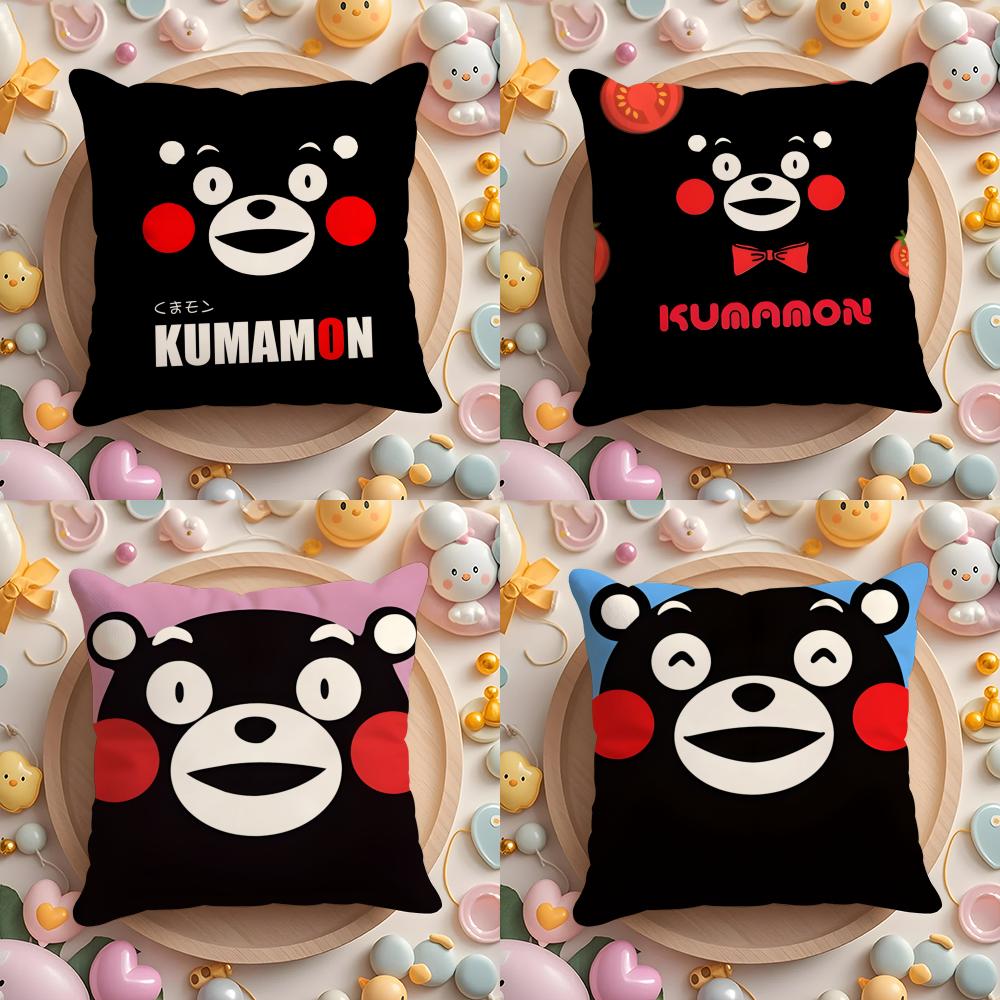 Cute K-kumamonS Cushion Cover Home & Car Multi-Scene Pillow Cover - Reversible, Soft & Durable for Daily Use