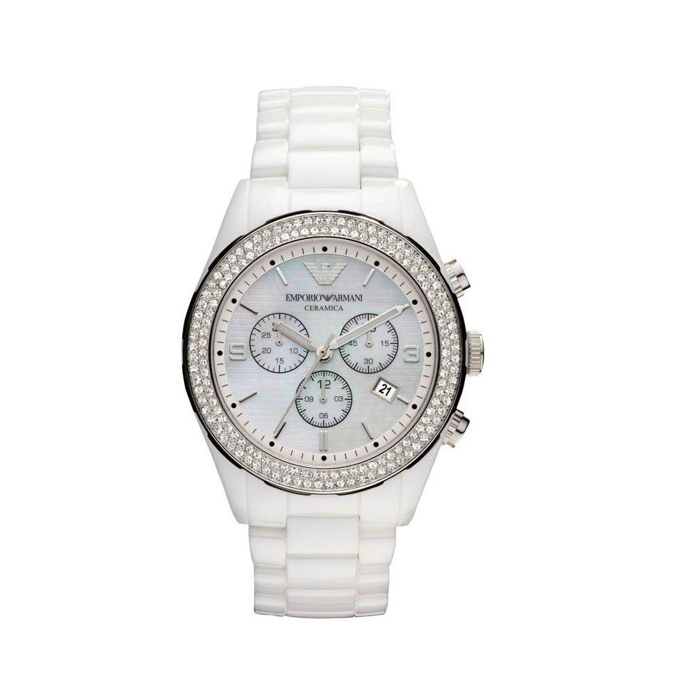 

EMPORIO ARMANI White Ceramic Chronograph Men s Watch AR1456 [Used]