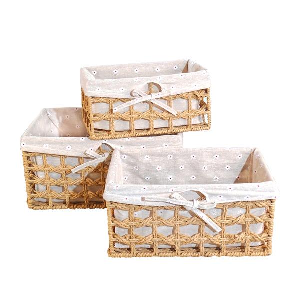 Storage Basket Snacks Cosmetics Storage Box Fabric Storage Basket Desktop Miscellaneous Vine Weaving Storage Basket