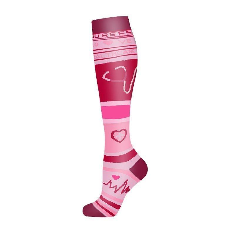 New Compression Socks Sports High Running Marathon Recovery Outdoor Cycling Hiking Riding Non-slip Stockings High For Men &Women