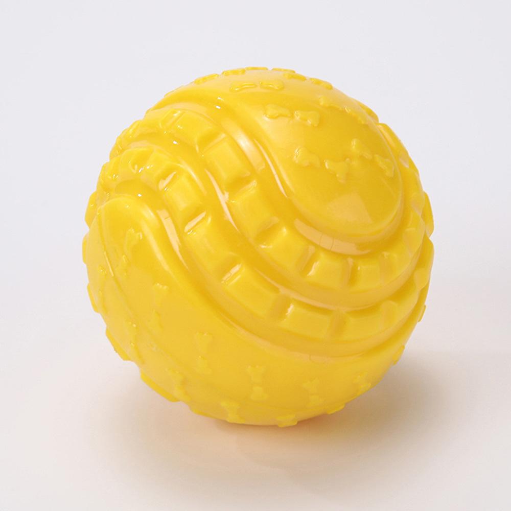 

Мяч для собак - Прочный и устойчивый к жеванию эластичный мяч для крупных собак, пищащая молярная игрушка для чистки зубов, жёлтый