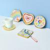 Square Round DIY Mosaic Cup Mat Mosaic Glass Bamboo Pad Creative Handmade Coaster  Toys