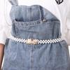 Elegant Women Accessories Clothing Supplies Dress Strap Pearl Waist Belt Pearl Chain Elastic Buckle